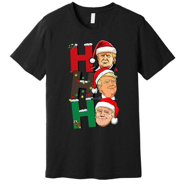 Merry Christmas Ho Ho Ho Trump Santa Light Christmas Premium T-Shirt