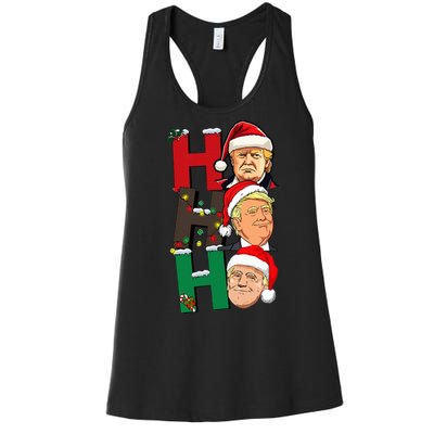 Merry Christmas Ho Ho Ho Trump Santa Light Christmas Women's Racerback Tank