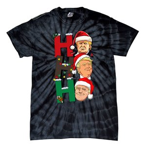 Merry Christmas Ho Ho Ho Trump Santa Light Christmas Tie-Dye T-Shirt