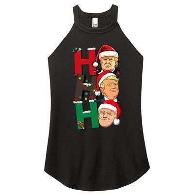 Merry Christmas Ho Ho Ho Trump Santa Light Christmas Women's Perfect Tri Rocker Tank