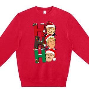 Merry Christmas Ho Ho Ho Trump Santa Light Christmas Premium Crewneck Sweatshirt