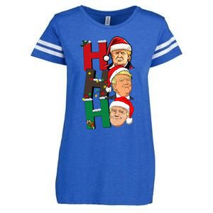 Merry Christmas Ho Ho Ho Trump Santa Light Christmas Enza Ladies Jersey Football T-Shirt