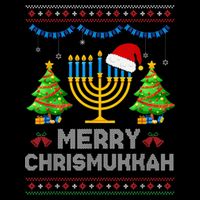 Merry Chrismukkah Happy Hanukkah Christmas Santa Hat Menorah City Backpack