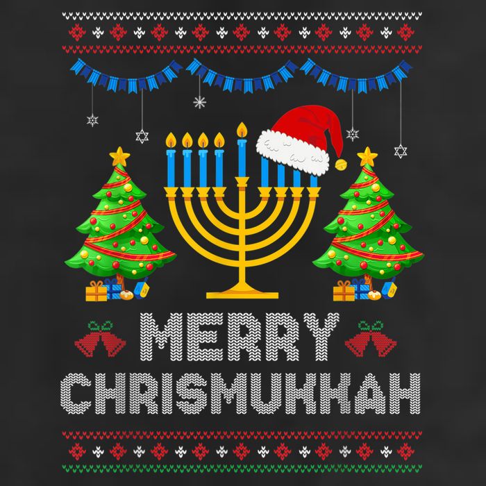 Merry Chrismukkah Happy Hanukkah Christmas Santa Hat Menorah Adult Drive Performance Visor