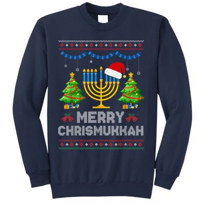 Merry Chrismukkah Happy Hanukkah Christmas Santa Hat Menorah Sweatshirt