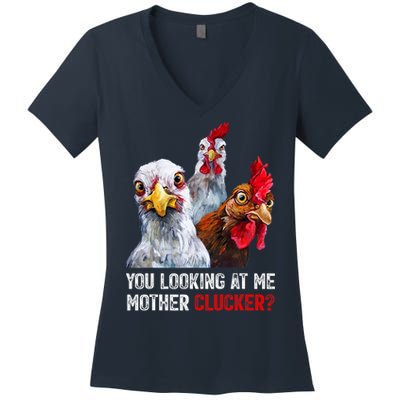 Mother Clucker Hen Humor | Chicken Shirts For Chicken Lovers Women's V-Neck T-Shirt