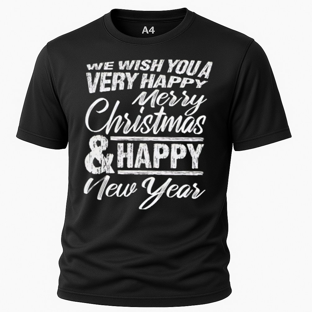 Merry Christmas Happy New Year Cooling Performance Crew T-Shirt