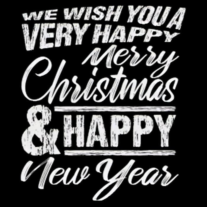 Merry Christmas Happy New Year Cropped Pullover Crew
