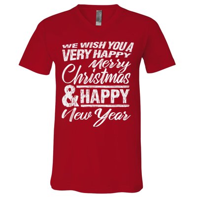 Merry Christmas Happy New Year V-Neck T-Shirt