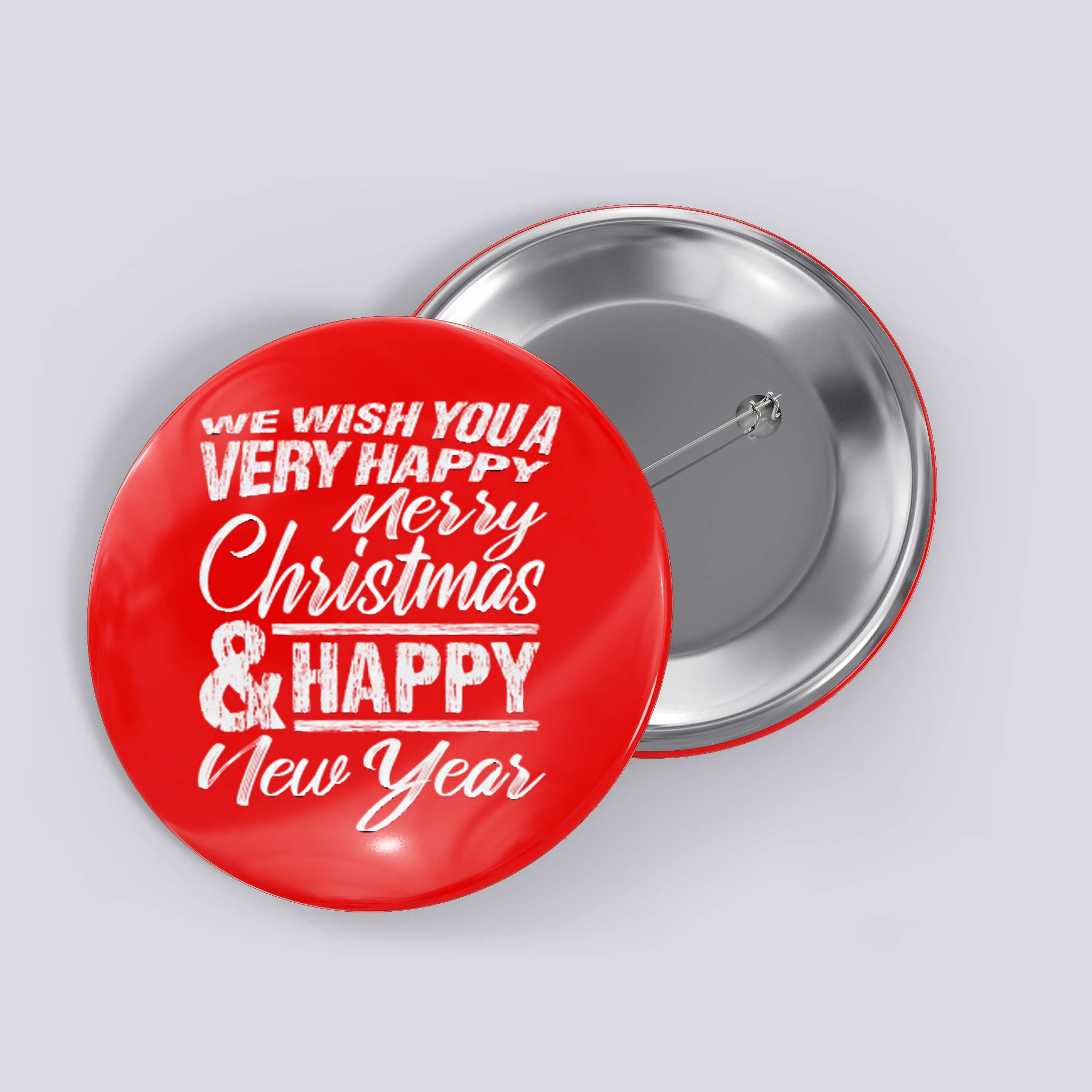 Merry Christmas Happy New Year Button