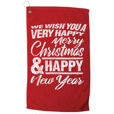 Merry Christmas Happy New Year Golf Towel