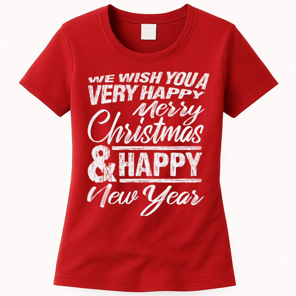 Merry Christmas Happy New Year Womens T-Shirt