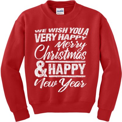 Merry Christmas Happy New Year Kids Sweatshirt