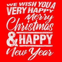 Merry Christmas Happy New Year Short Acrylic Beanie