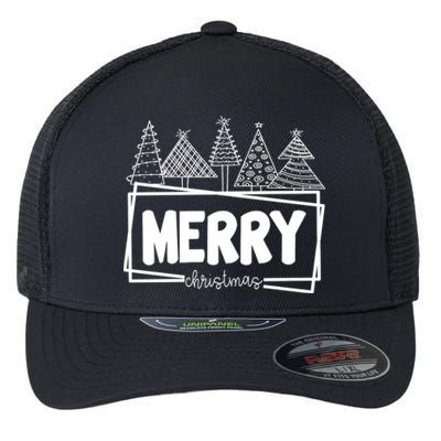 Merry Christmas Holiday Festive Flexfit Unipanel Trucker Cap