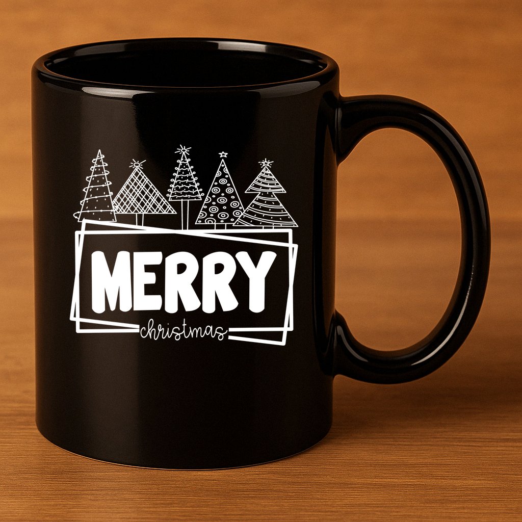 Merry Christmas Holiday Festive 11oz C Handle Ceramic Mug