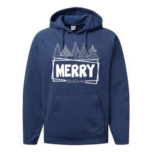 Merry Christmas Holiday Festive Performance Fleece Hoodie