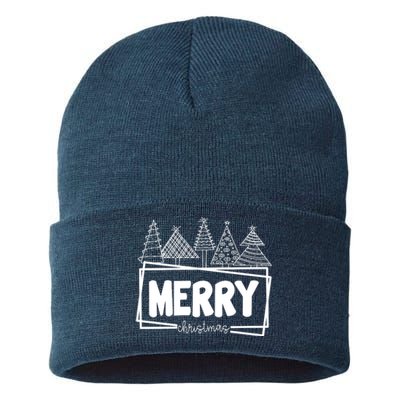 Merry Christmas Holiday Festive Sustainable Knit Beanie