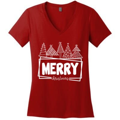 Merry Christmas Holiday Festive Women's V-Neck T-Shirt