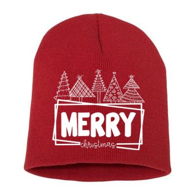 Merry Christmas Holiday Festive Short Acrylic Beanie