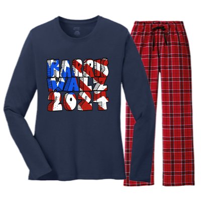 Michael Chabon Harris Walz 2024 Harris Walz Women's Long Sleeve Flannel Pajama Set 