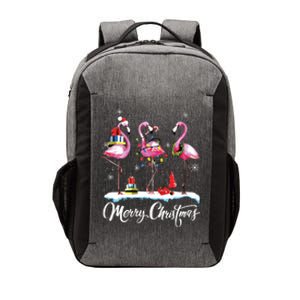 Merry Christmas Hat Santa Flamingo Light Snow Xmas Pajamas Vector Backpack