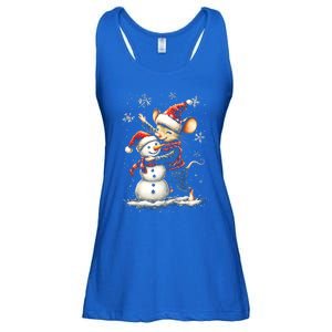 Mouse Christmas Hat Holiday Snow Festive Gift Ladies Essential Flowy Tank