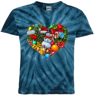 Merry Christmas Holiday Love Kids Tie-Dye T-Shirt