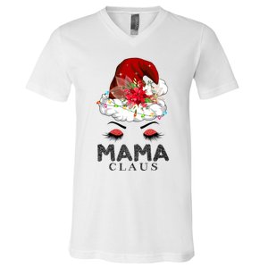 Mama Claus Hat Awesome Happy New Santa Claus Christmas Gift V-Neck T-Shirt