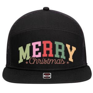 Merry Christmas Holiday Season Winter Vibes Christmas Meaningful Gift 7 Panel Mesh Trucker Snapback Hat