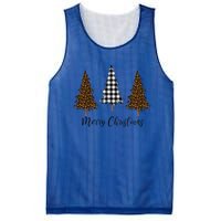 Merry Christmas Holiday Plaid Christmas Tree And Leopard Print Gift Mesh Reversible Basketball Jersey Tank