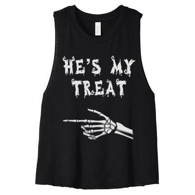 Matching Couples Halloween Outfit His And Hers Funny Costume Women's Racerback Cropped Tank