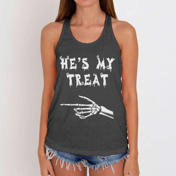 Matching Couples Halloween Outfit His And Hers Funny Costume Women's Knotted Racerback Tank