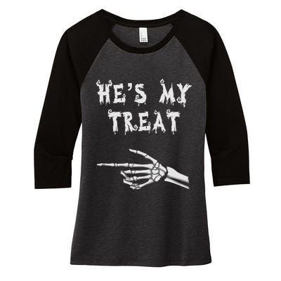 Matching Couples Halloween Outfit His And Hers Funny Costume Women's Tri-Blend 3/4-Sleeve Raglan Shirt