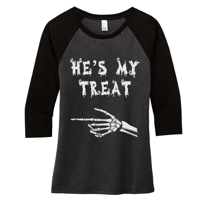 Matching Couples Halloween Outfit His And Hers Funny Costume Women's Tri-Blend 3/4-Sleeve Raglan Shirt