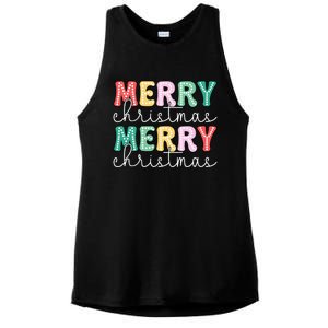 Merry Christmas Holiday Winter Vibes Christmas Gift Ladies PosiCharge Tri-Blend Wicking Tank