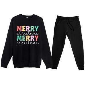 Merry Christmas Holiday Winter Vibes Christmas Gift Premium Crewneck Sweatsuit Set