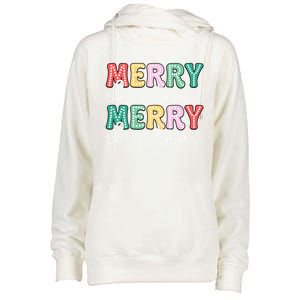 Merry Christmas Holiday Winter Vibes Christmas Gift Womens Funnel Neck Pullover Hood