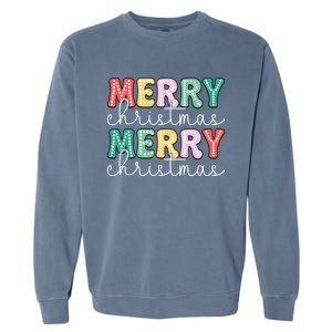 Merry Christmas Holiday Winter Vibes Christmas Gift Garment-Dyed Sweatshirt