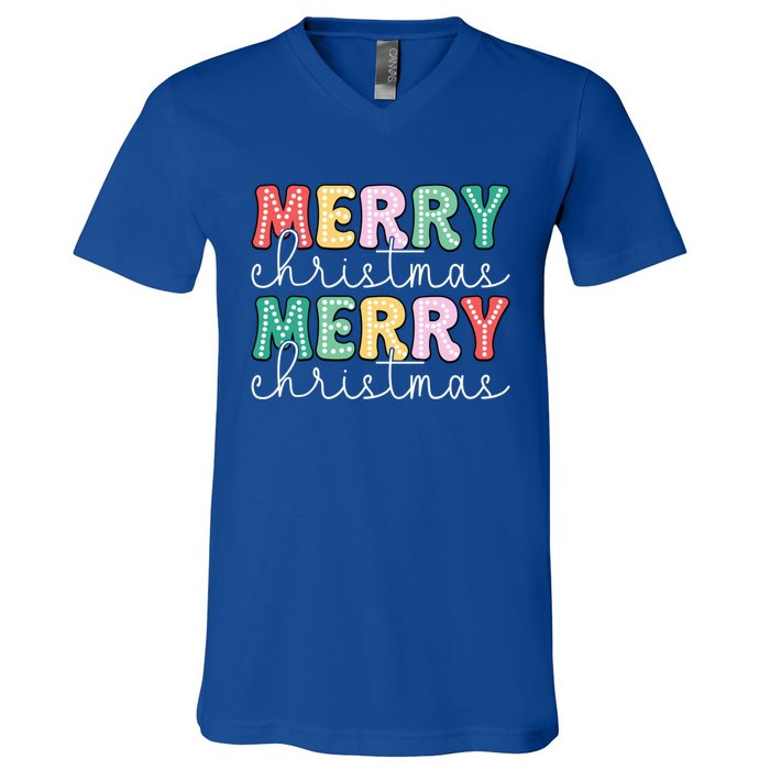 Merry Christmas Holiday Winter Vibes Christmas Gift V-Neck T-Shirt