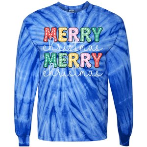 Merry Christmas Holiday Winter Vibes Christmas Gift Tie-Dye Long Sleeve Shirt