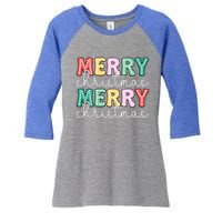 Merry Christmas Holiday Winter Vibes Christmas Gift Women's Tri-Blend 3/4-Sleeve Raglan Shirt