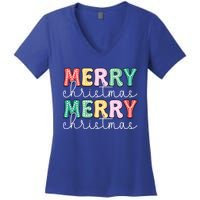 Merry Christmas Holiday Winter Vibes Christmas Gift Women's V-Neck T-Shirt