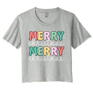 Merry Christmas Holiday Winter Vibes Christmas Gift Women's Crop Top Tee