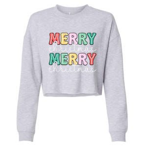 Merry Christmas Holiday Winter Vibes Christmas Gift Cropped Pullover Crew