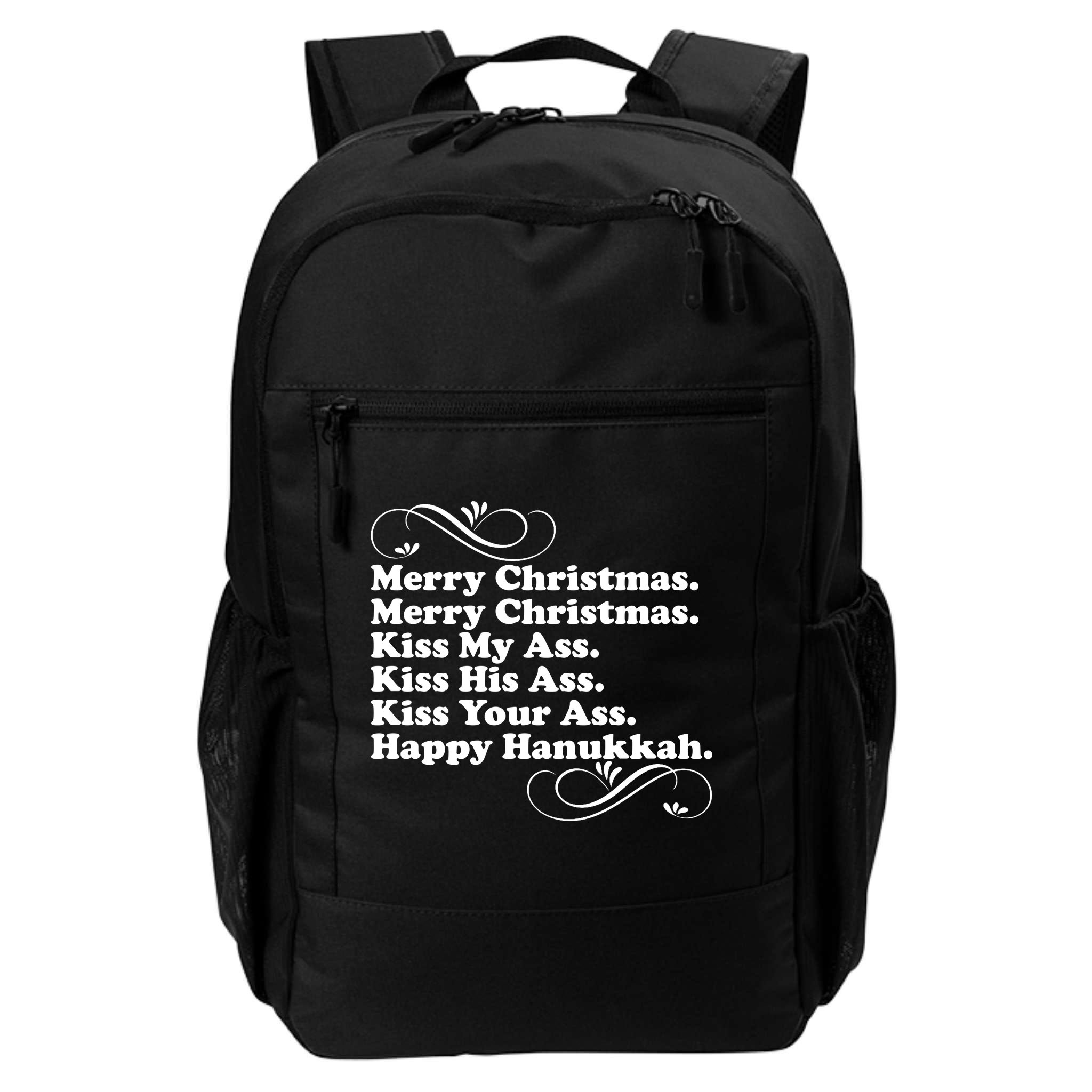 Merry Christmas Happy Hanukkah Funny Holiday Backpack