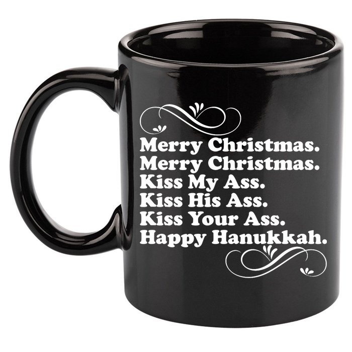 Merry Christmas Happy Hanukkah Funny Holiday 11oz C Handle Ceramic Mug