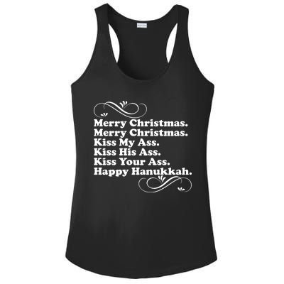 Merry Christmas Happy Hanukkah Funny Holiday Ladies PosiCharge Competitor Racerback Tank