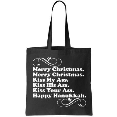 Merry Christmas Happy Hanukkah Funny Holiday Bag