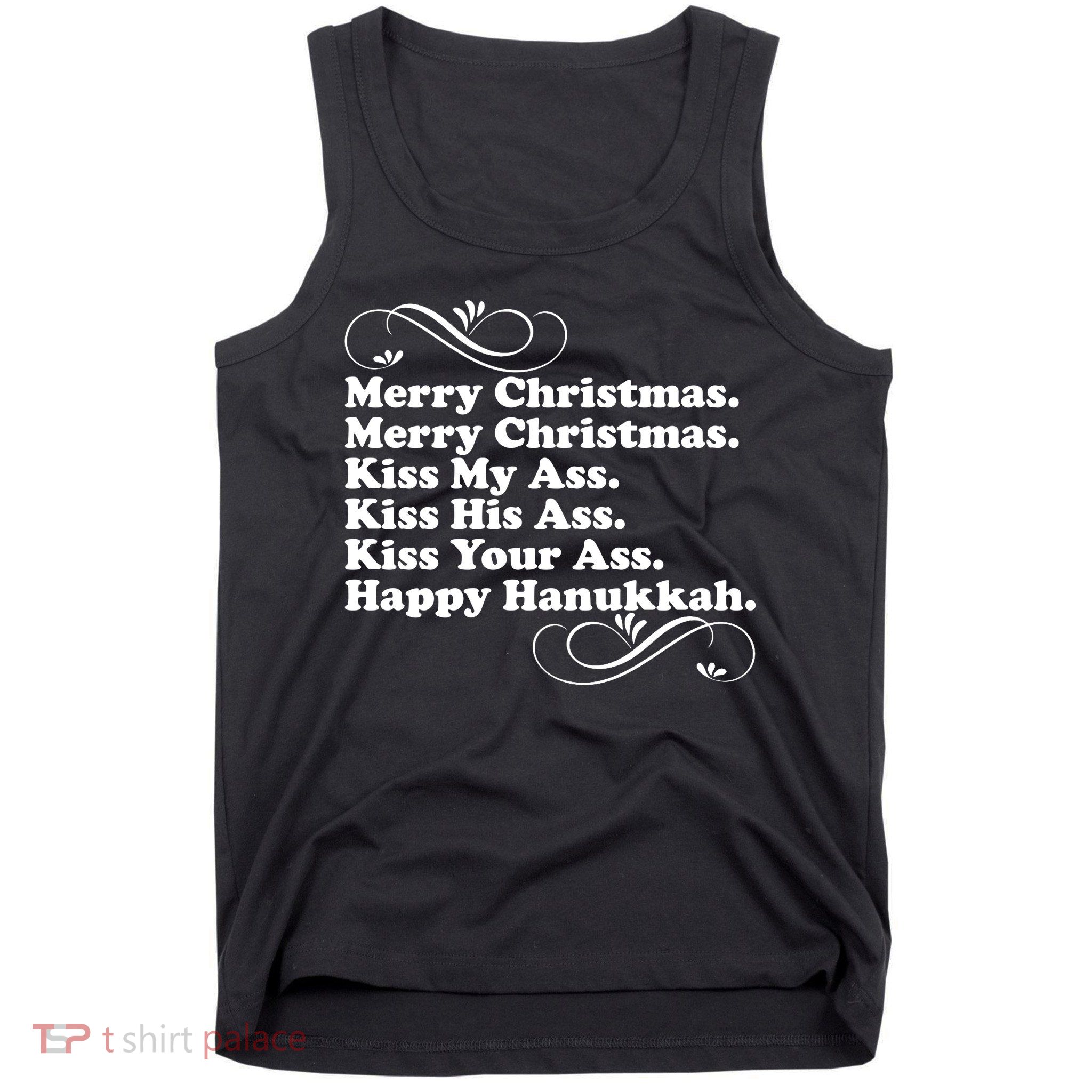 Merry Christmas Happy Hanukkah Funny Holiday Tank Top